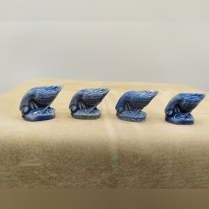 4 Blue Goose Gease Wade Whimsies Of England Figurines